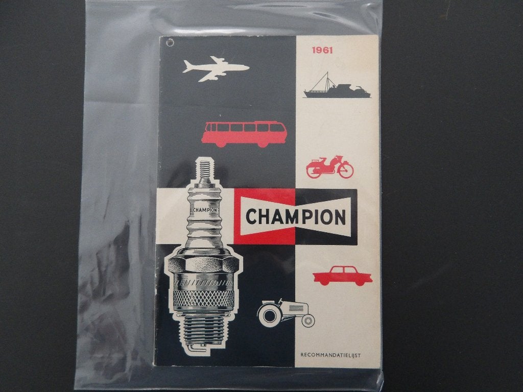 Champion Recommandatielijst 1961 - Vintage cayalogus, Ophalen of Verzenden, Zo goed als nieuw, Champion, Catalogus