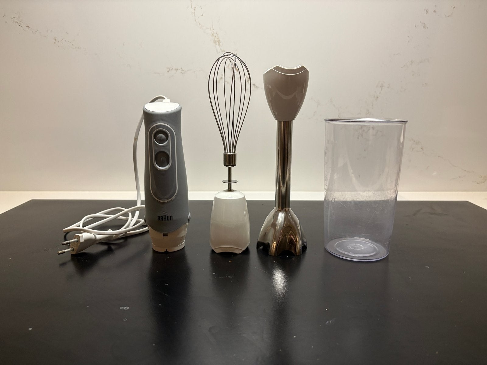 Braun Staafmixer Multiquick 5-4165 met Garde en Maatbeker, Witgoed en Apparatuur, Gebruikt, 2 snelheden, Ophalen of Verzenden