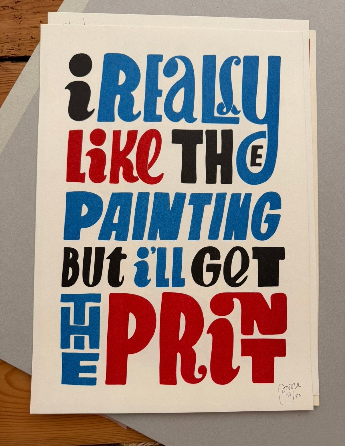 Piet Parra Print – 'I Really Like The Painting But", Antiek en Kunst, Ophalen