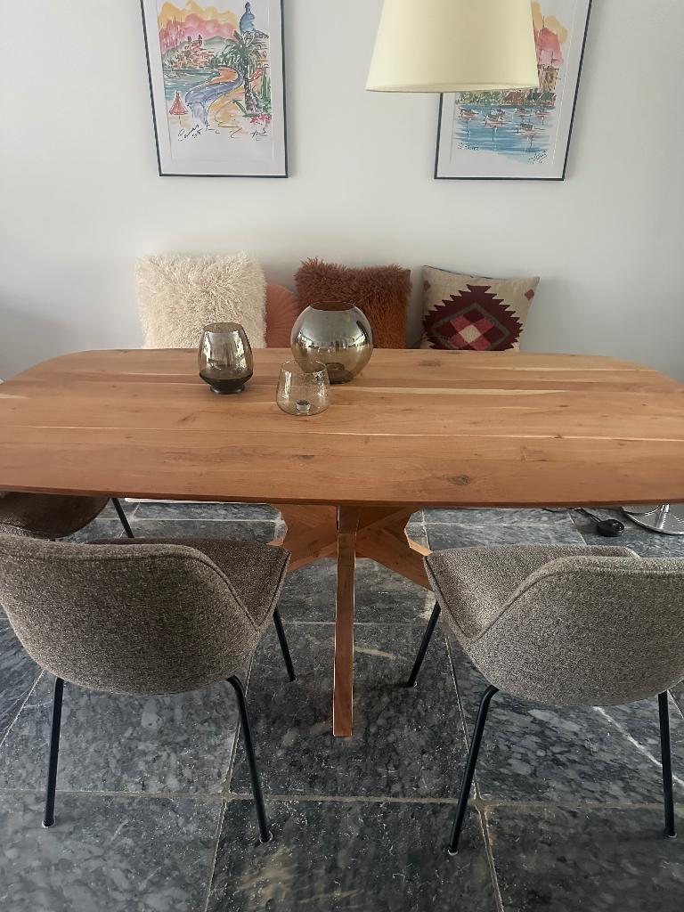 Tafel, 200 cm of meer, Zo goed als nieuw, Rechthoekig, Overige houtsoorten