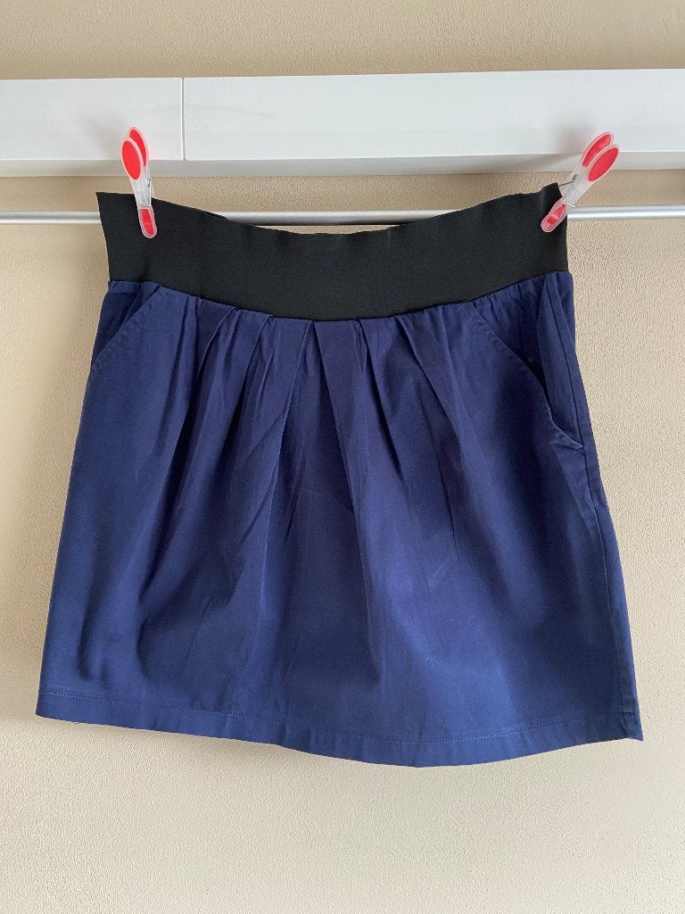 Donkerblauwe rok met zwarte elastiek band, maat S, merk Hema, Maat 38/40 (M), Blauw, Ophalen of Verzenden, Zo goed als nieuw