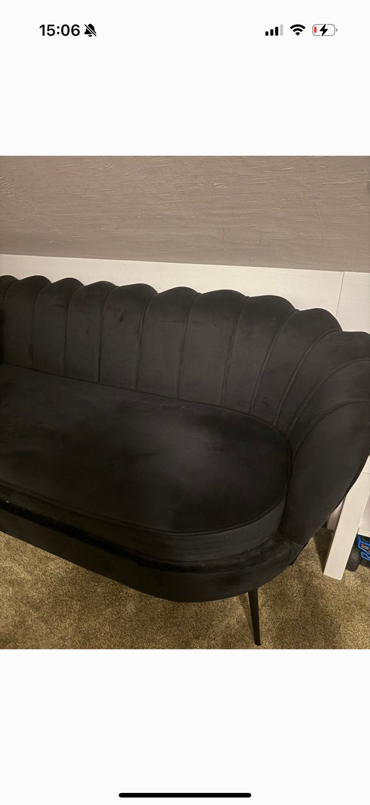 Fluwelen zwarte eettafel bankje bank, Huis en Inrichting, Ophalen, 150 tot 200 cm, Tweepersoons, 75 tot 100 cm