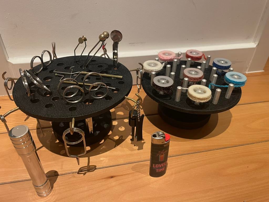Vliegbind tools gereedschap met twee opberg draai carousel s, Ophalen of Verzenden, Zo goed als nieuw, Overige typen