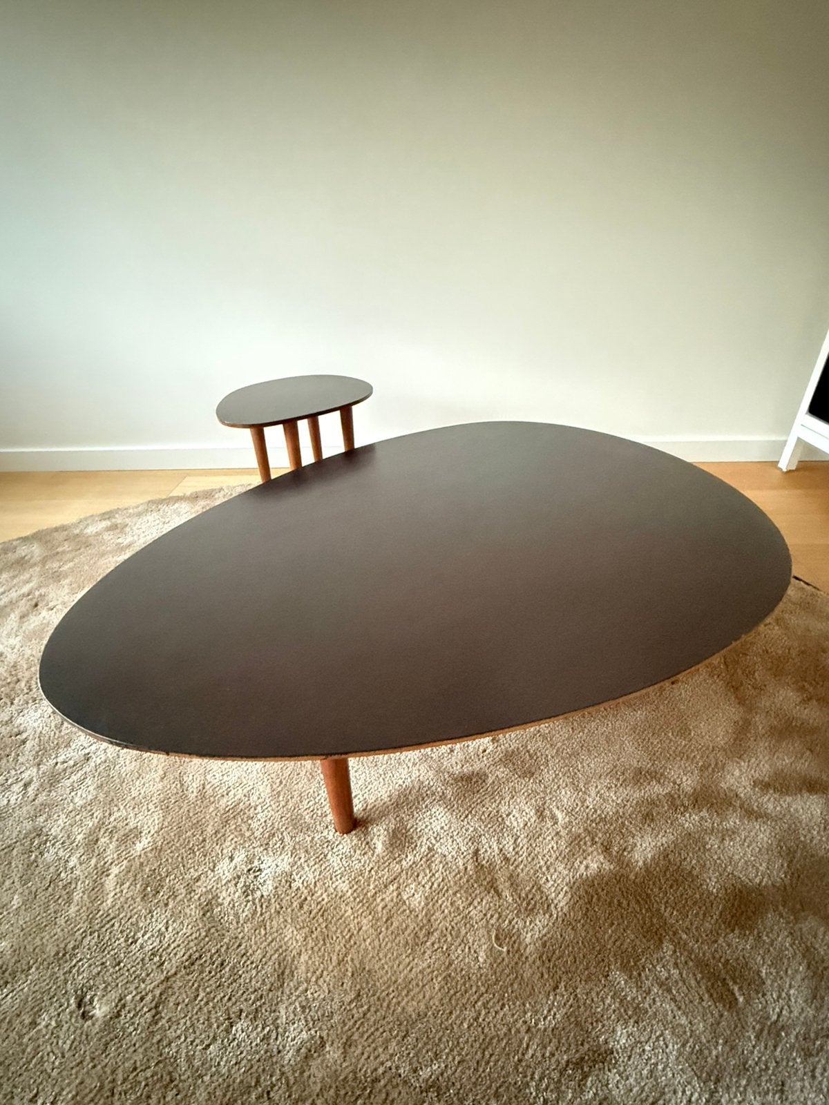 Houten salontafel set - kleur walnoot, Ophalen, Minder dan 50 cm, Gebruikt, 50 tot 100 cm