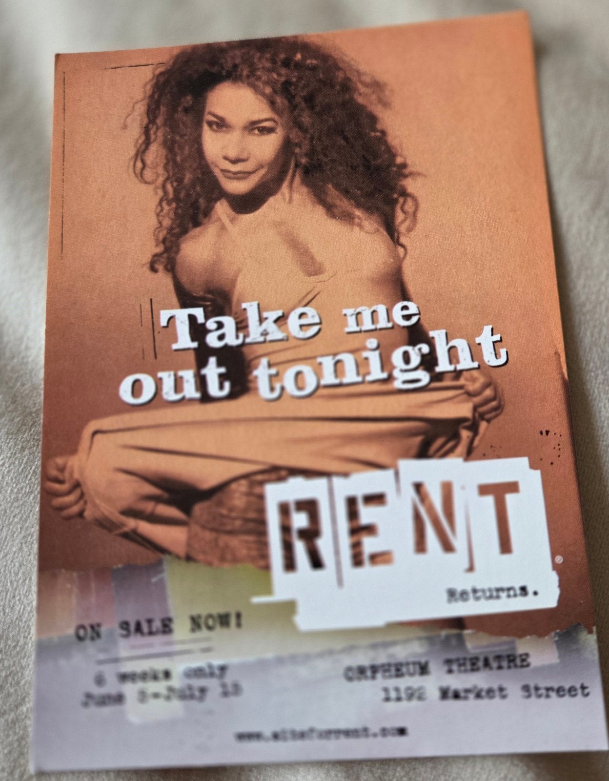 Vintage RENT Musical Ansichtkaart - GoCard Reclame, Verzenden, 1980 tot heden, Ongelopen, Overige thema's