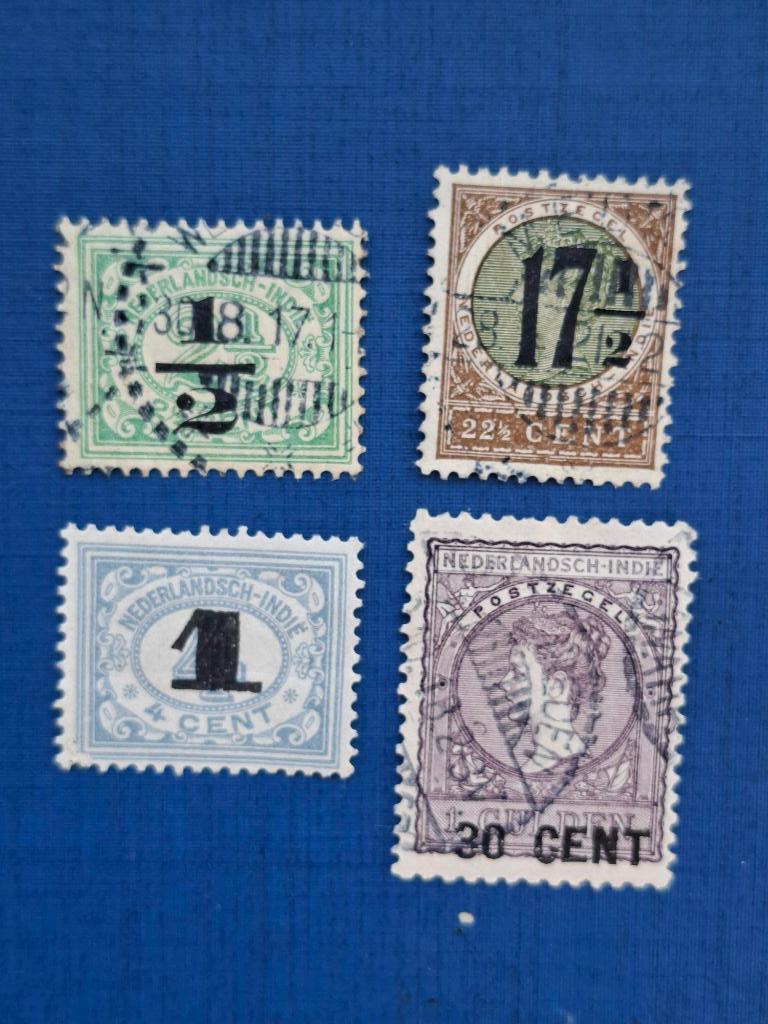Postzegel NL Indie 1917 serie Nooduitgifte 21-03, Ophalen of Verzenden, Gestempeld, Nederlands-Indië
