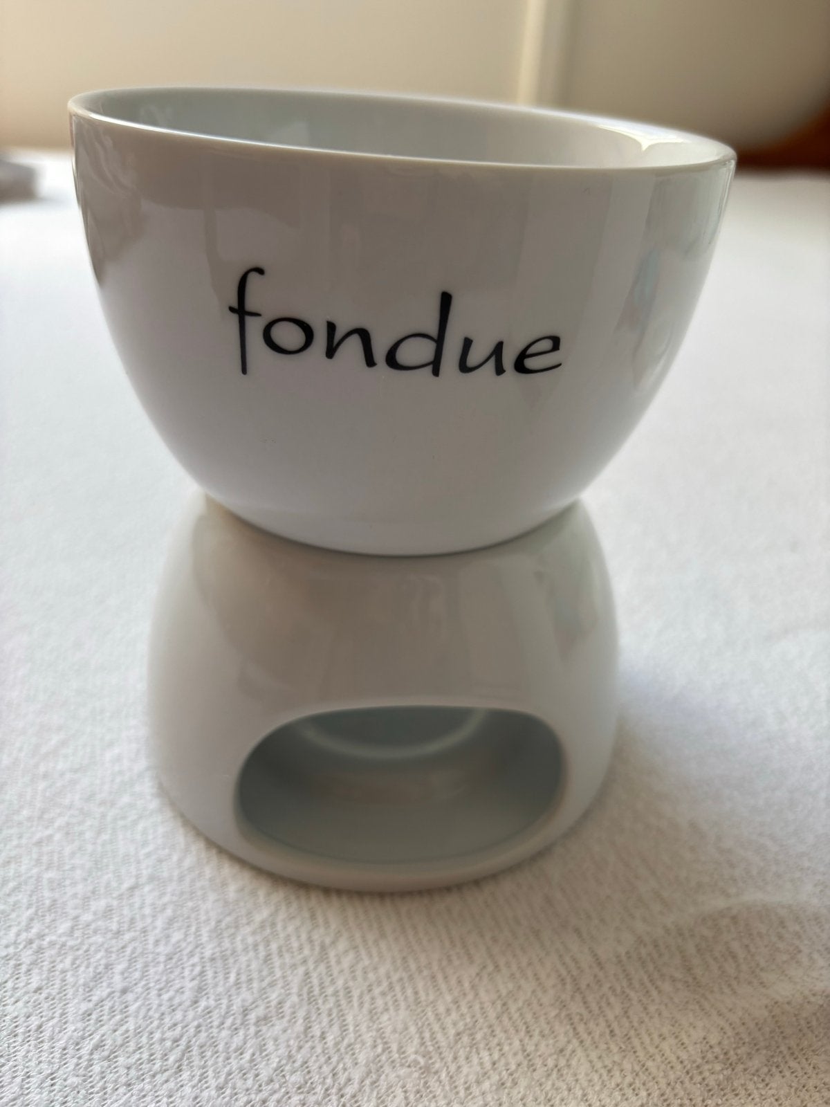 Kleine fondue set - ideaal voor kaas of chocolade, Ophalen of Verzenden, Zo goed als nieuw, Waxinelicht, Fondueset