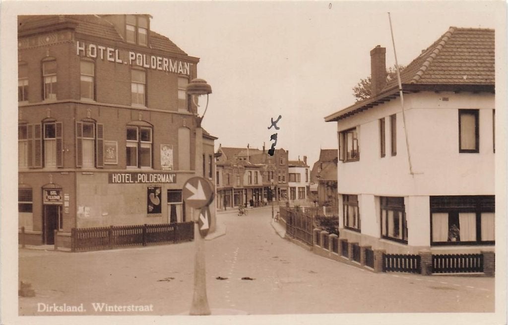 702-177-035 Dirksland Winterstraat, Verzamelen, Ansichtkaarten | Nederland, Verzenden, Voor 1920, Zuid-Holland