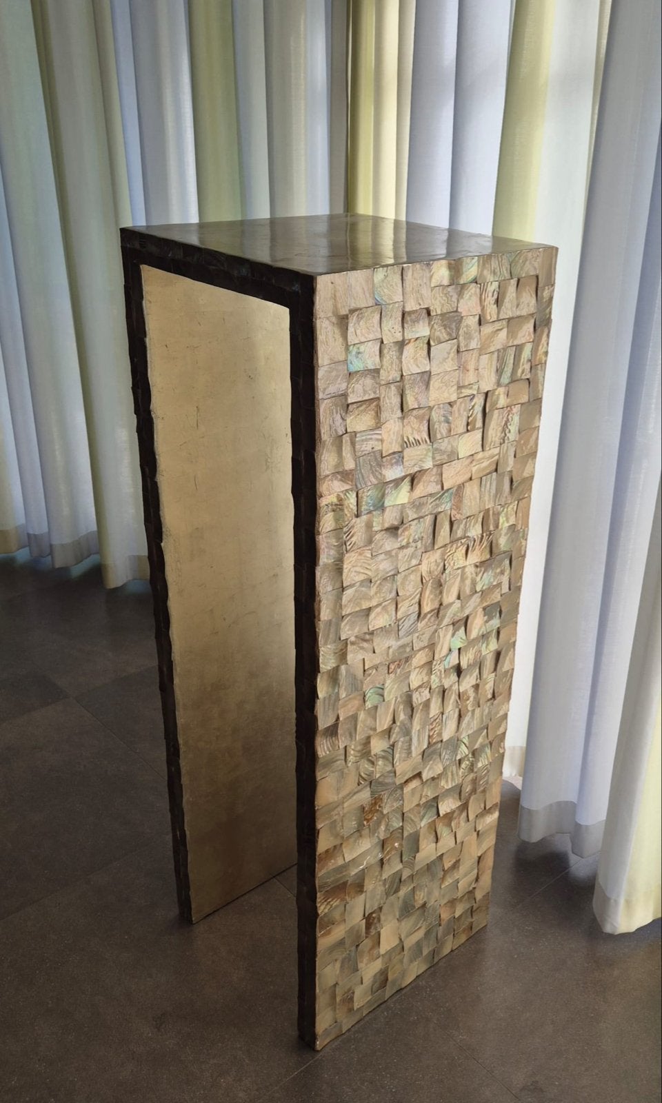 Unieke parelmoer PTMD console/zuil/sokkel   Mother of pearl, Ophalen, Zo goed als nieuw