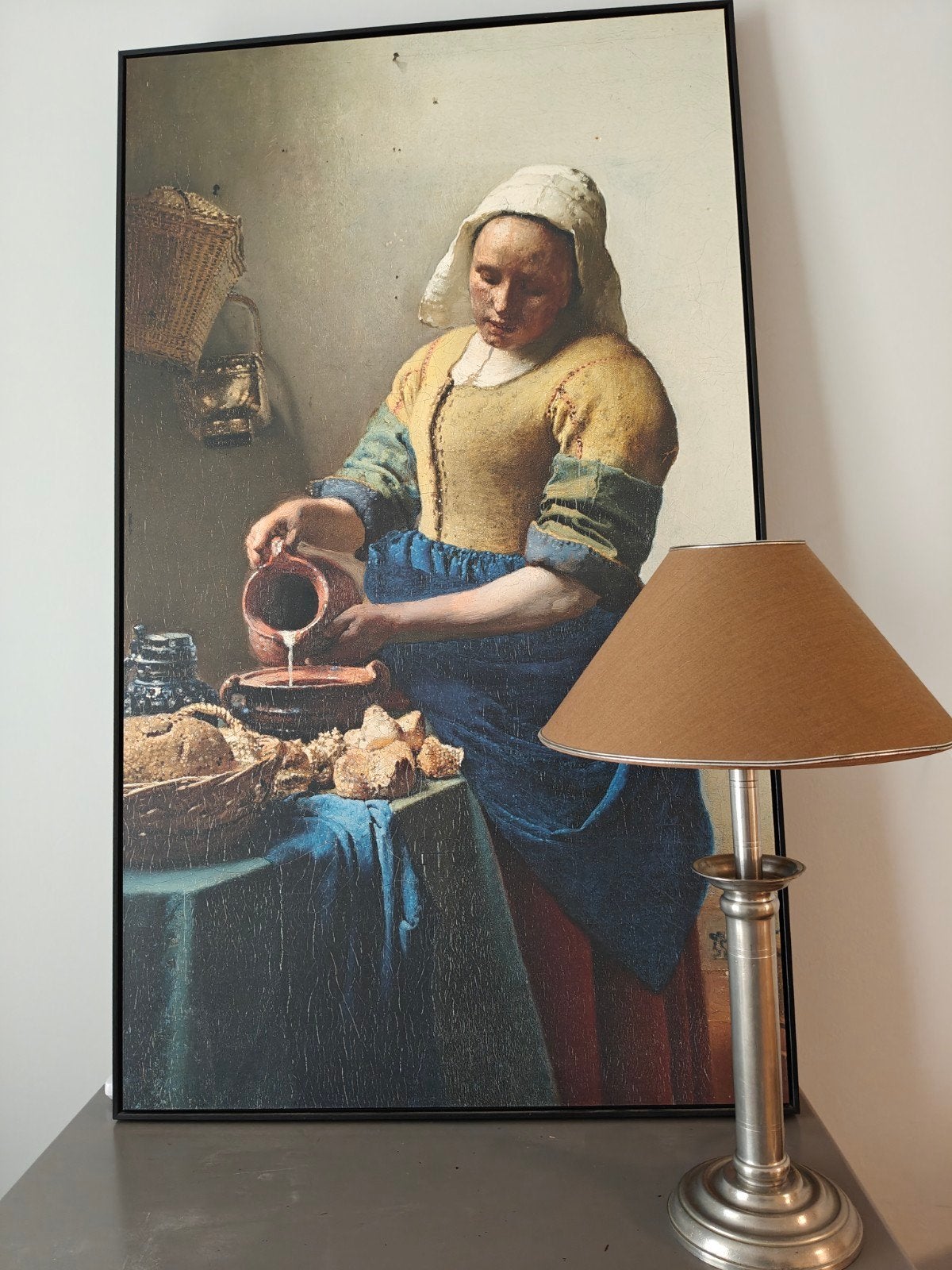 De Melkmeid van Vermeer - Canvas Schilderij, Antiek en Kunst, Kunst | Schilderijen | Klassiek, Ophalen