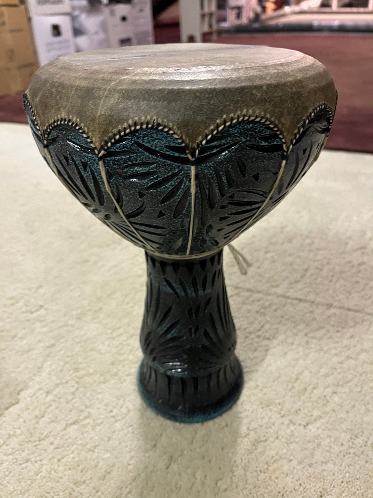 Mooie handgemaakte Djembe trommel uit Tunesië, Muziek en Instrumenten, Drumstellen en Slagwerk, Ophalen, Gebruikt, Overige merken