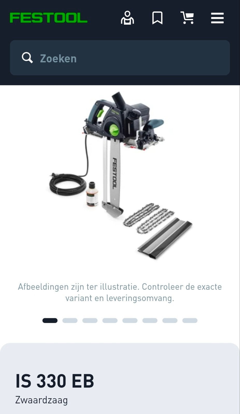 Festool IS 330 EB Zwaarzaag met geleiderail, Doe-het-zelf en Verbouw, Ophalen, 70 mm of meer, Kettingzaag, Nieuw