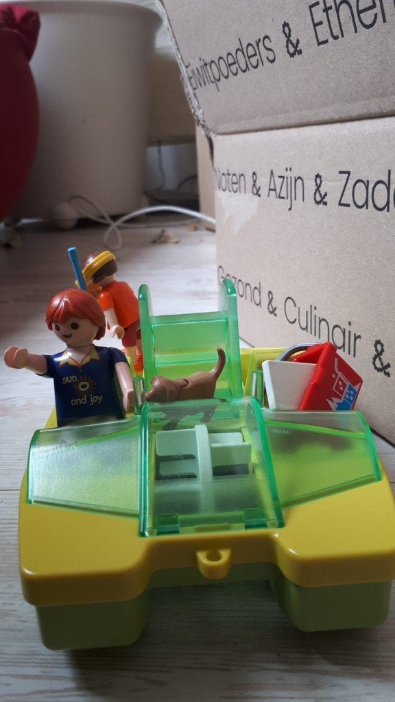 Playmobil 3656 Waterfiets met Glijbaan, Complete set, Ophalen of Verzenden, Zo goed als nieuw, Boot/Schip