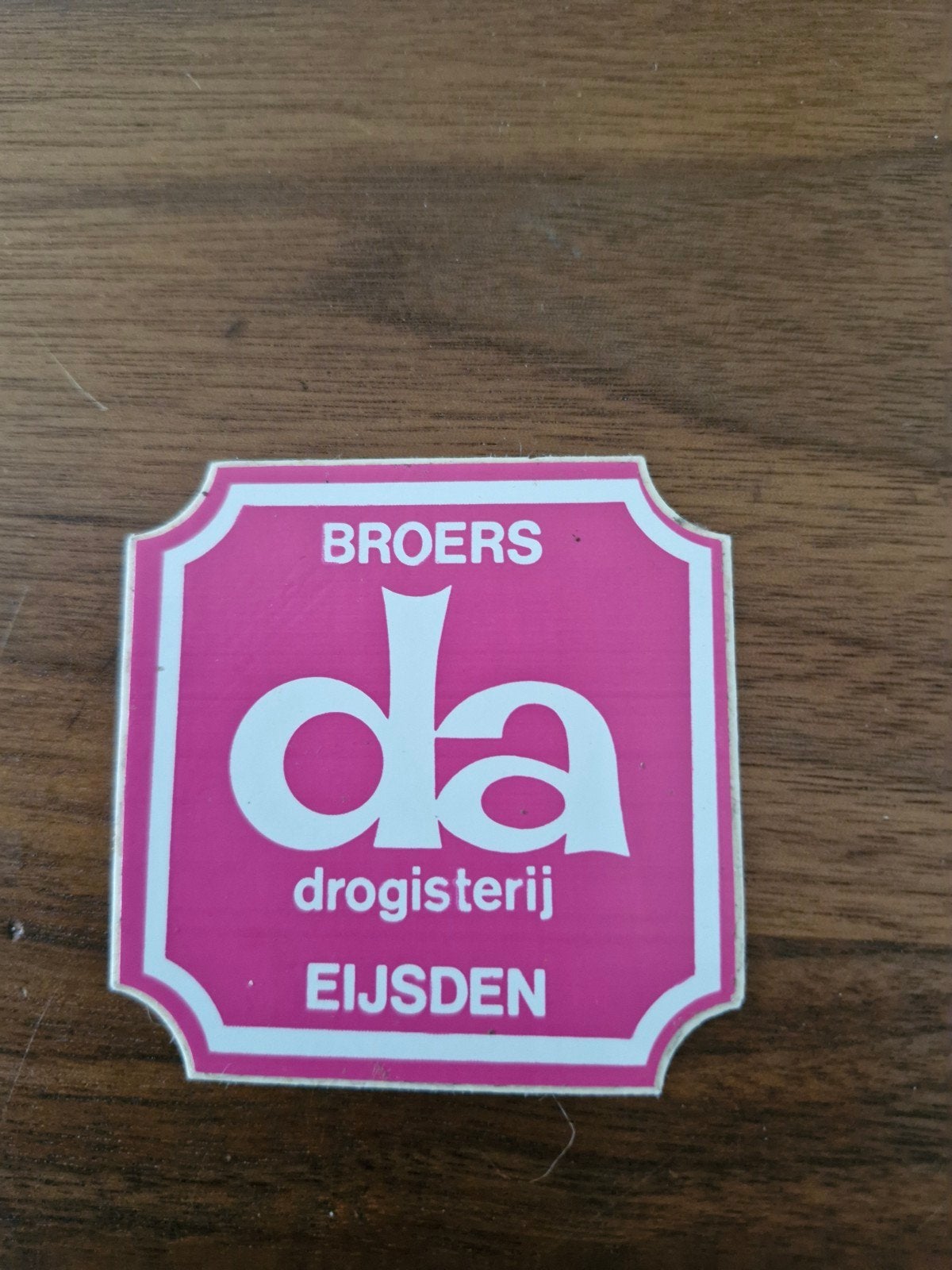 9414 Vintage DA Drogisterij Eijsden Broers Sticker, Ophalen of Verzenden, Gebruikt, Winkel of Supermarkt
