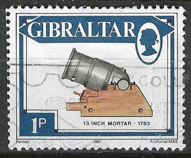 Gibraltar 1987 - Yvert 536 - Kanonnen - 1 p. (ST), Verzenden, Overige landen, Gestempeld