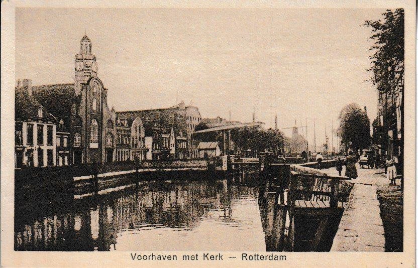 ROTTERDAM - VOORHAVEN met KERK, Ophalen of Verzenden, 1920 tot 1940, Ongelopen, Zuid-Holland