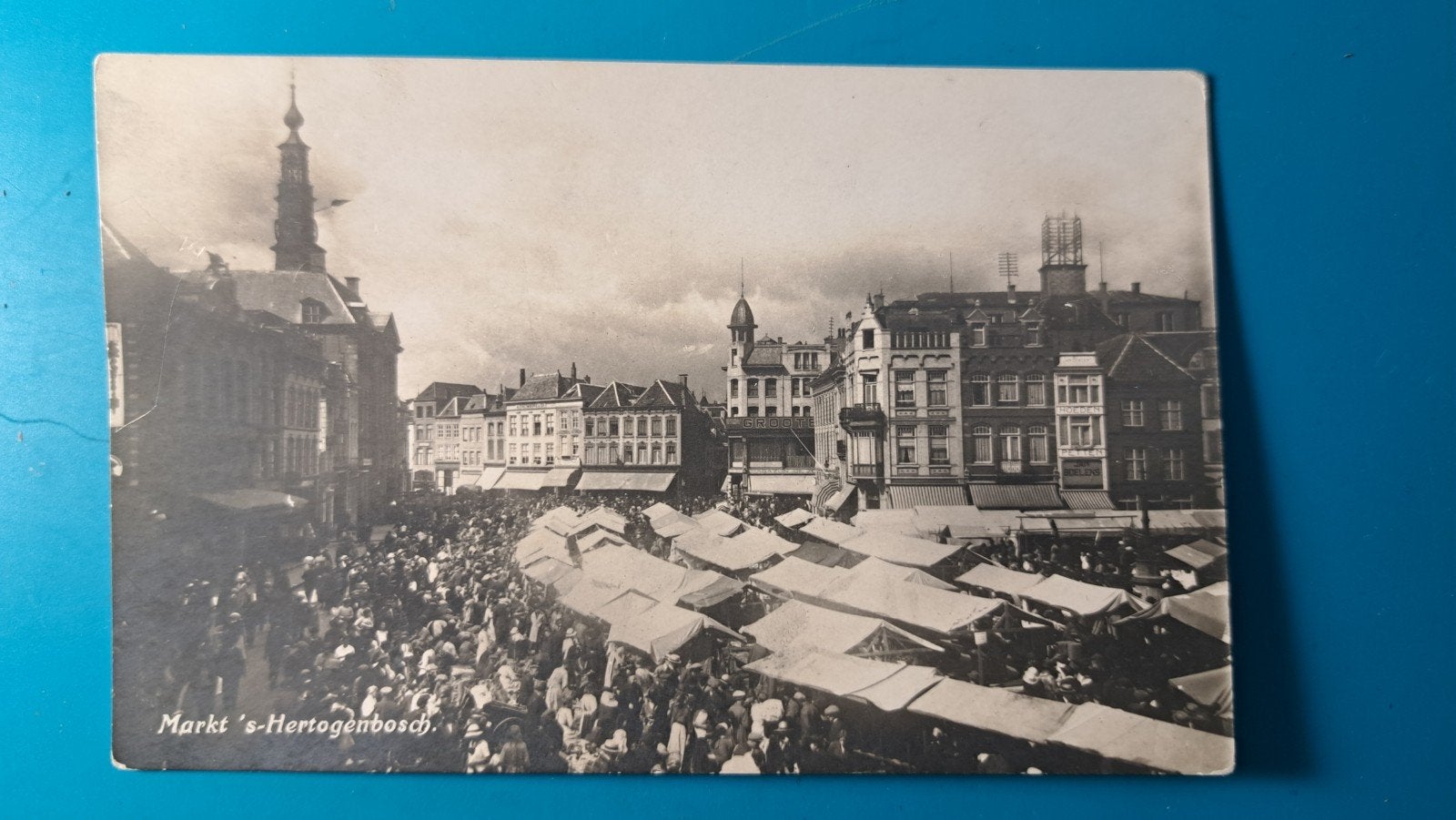 'S-Hertogenbosch, Den Bosch,  Markt 1929, Verzamelen, Ophalen of Verzenden, 1920 tot 1940, Gelopen, Noord-Brabant