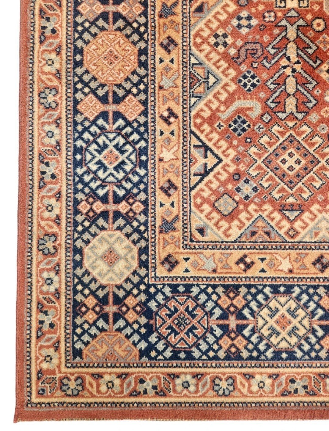 Vintage oosters wol Kazak vloerkleed floral 200x288cm, Crème, 150 tot 200 cm, 200 cm of meer, Www.hypepopup.nl