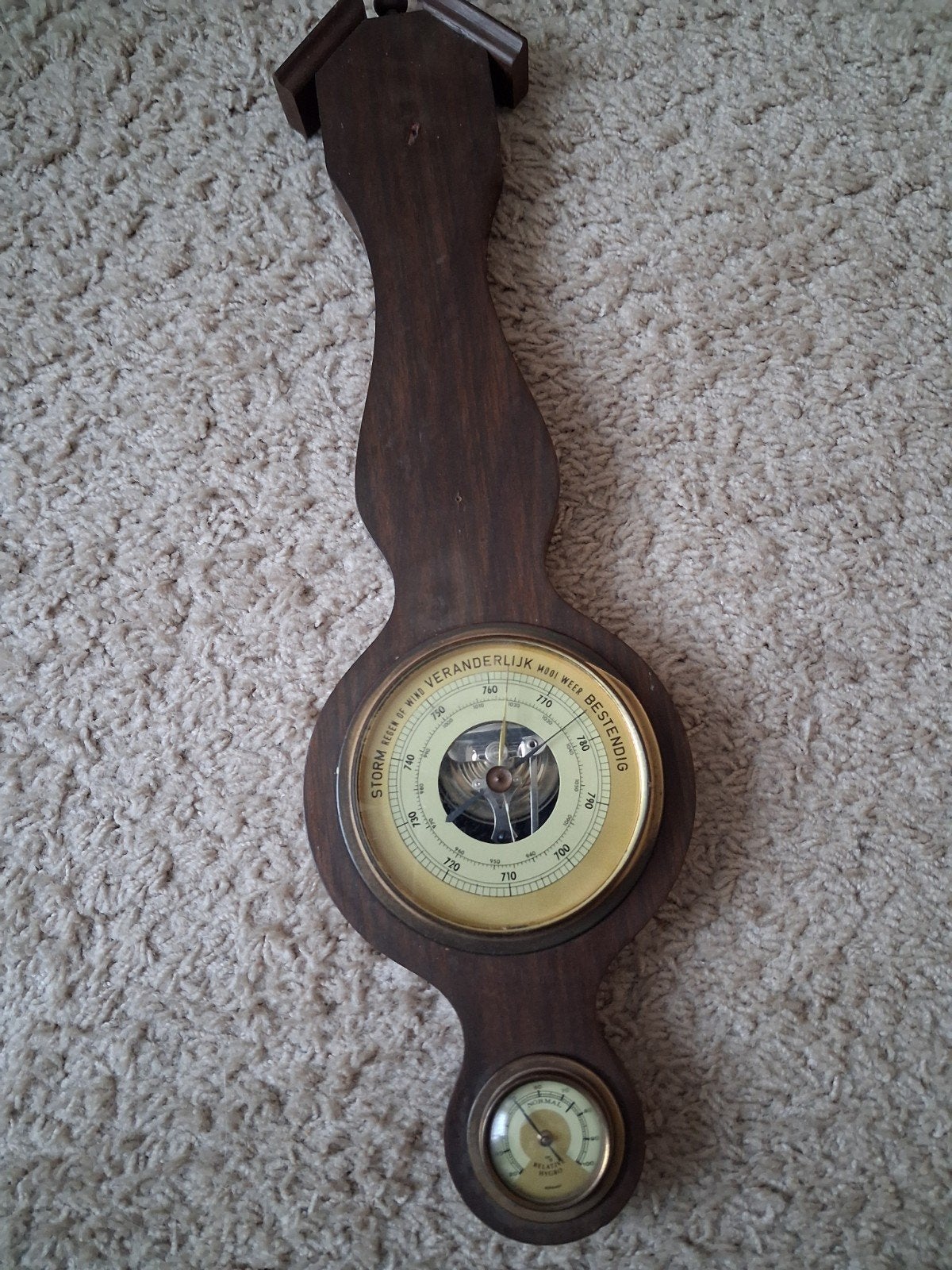 Antieke barometer 45 cm lang in prima staat, Ophalen of Verzenden, Zo goed als nieuw, Barometer