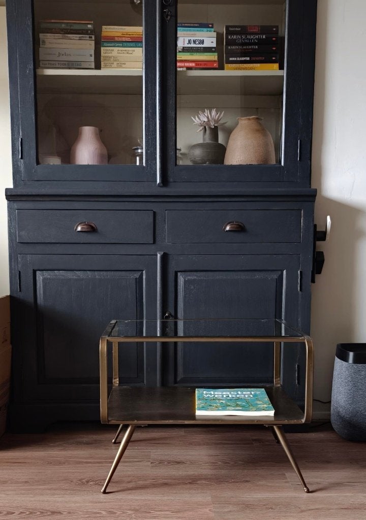 salontafel bijzettafel koper glas, Ophalen, Minder dan 50 cm, 50 tot 100 cm, Glas