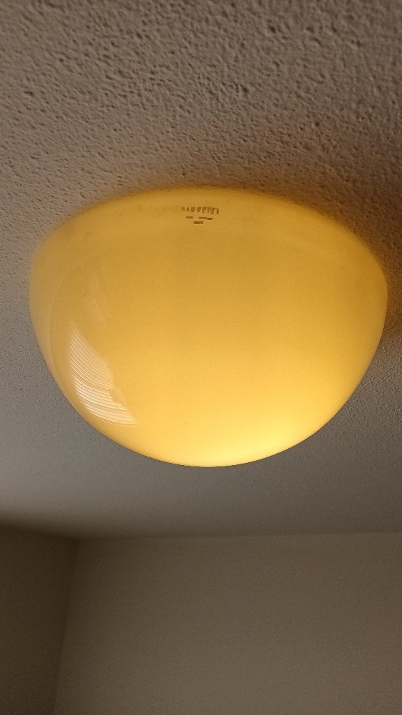 vintage HAMOLITE wand- plafondlamp, design Frans Hamers, Inclusief lichtbron, Vintage, Glas, Zo goed als nieuw