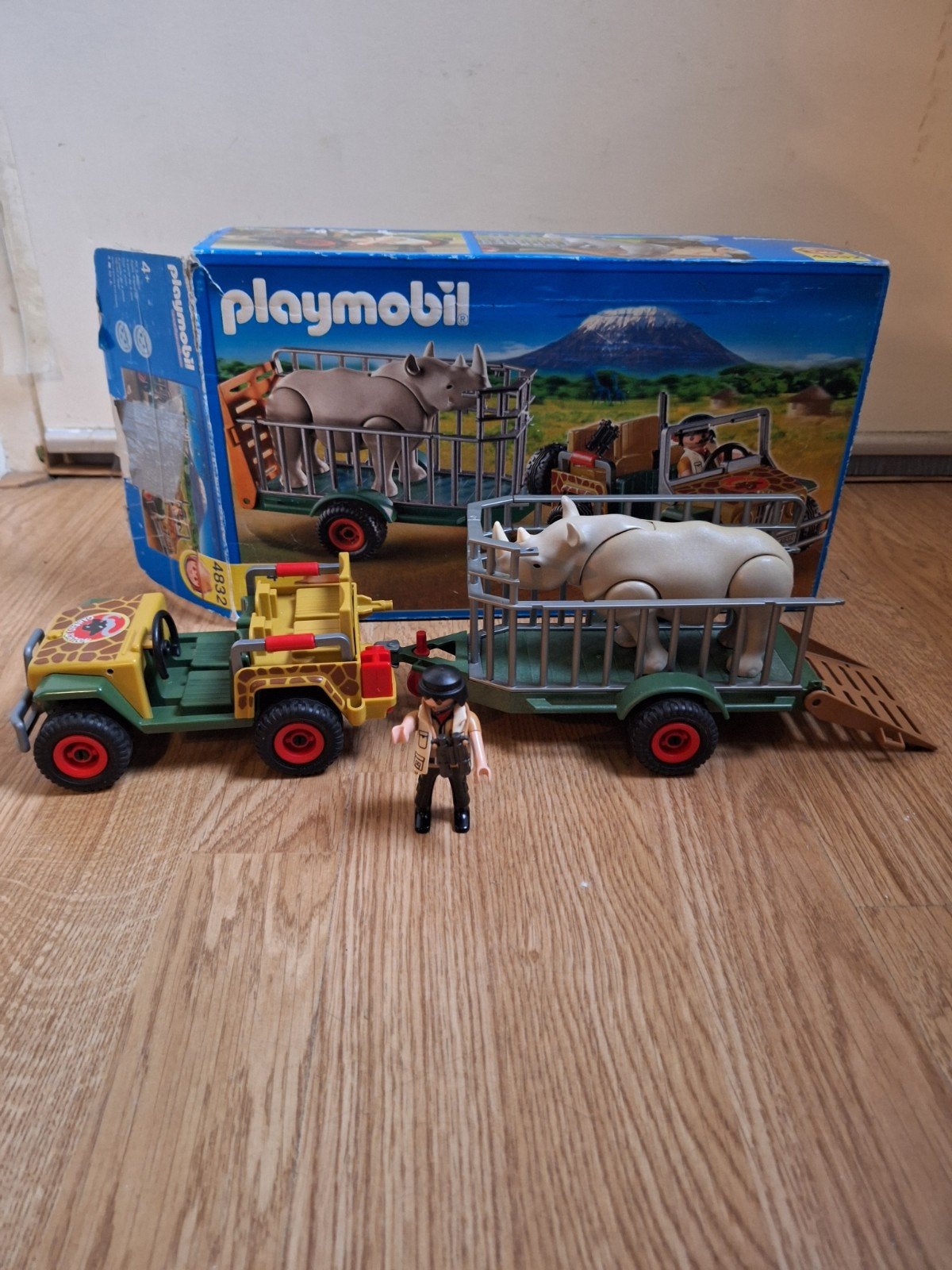 In doos Playmobil set 4832 Safari terreinwagen neushoorn., Kinderen en Baby's, Speelgoed | Playmobil, Wild life, Complete set