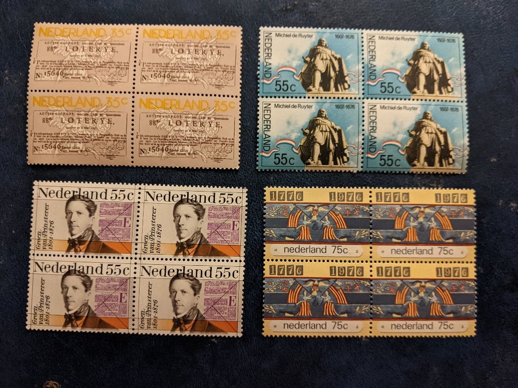 NL 1976; KAVEL 4 blokken van 4 LEES, Postzegels en Munten, Verzenden, Na 1940, Postfris