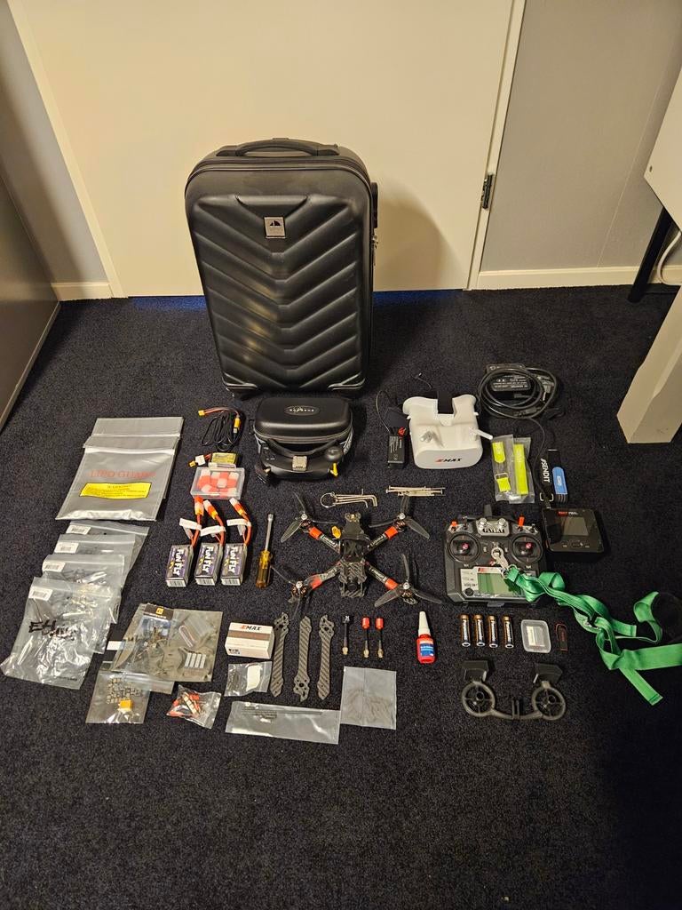 Zelfbouw race/fpv drone skyzone bril ready to fly, Ophalen of Verzenden, Elektro, Quadcopter of Multicopter, RTF (Ready to Fly)