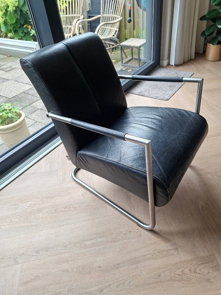 Lekkere stoel modern, Ophalen, Gebruikt, Zwart, Leer