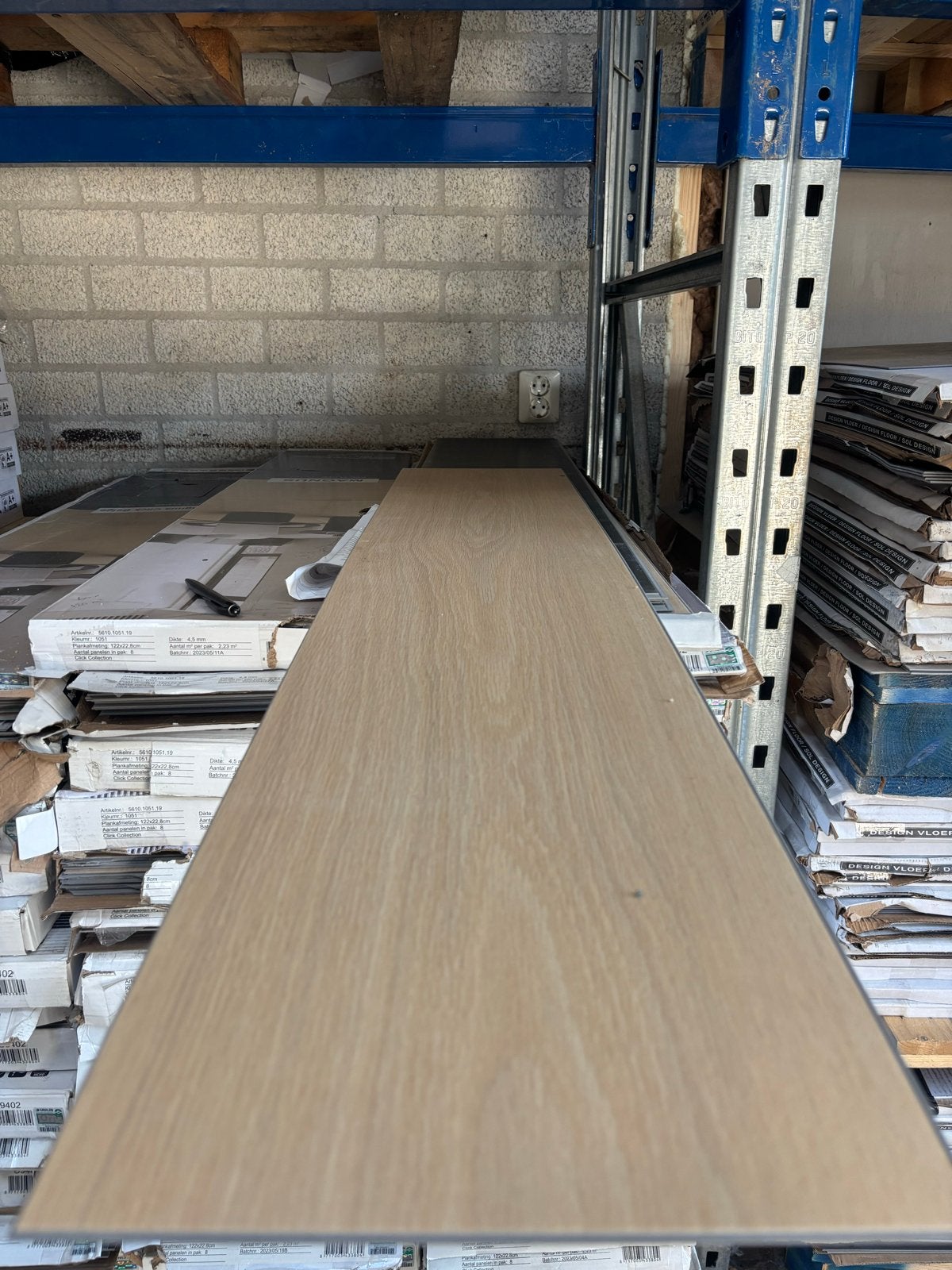 75m2 Klik PVC Vloer Licht Eiken - Nieuw in Verpakking, Ophalen, Kunststof, Overige typen, Nieuw