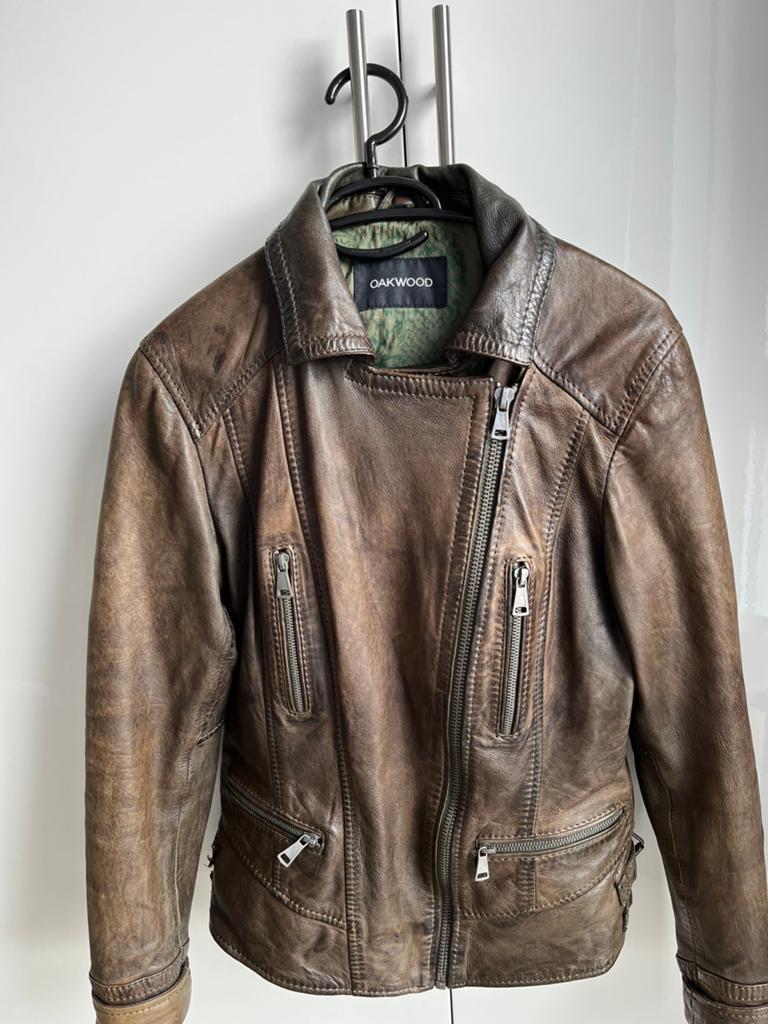 Oakwood leren dames jack Mt S bruin, Ophalen, Bruin, Jasje, Maat 36 (S)