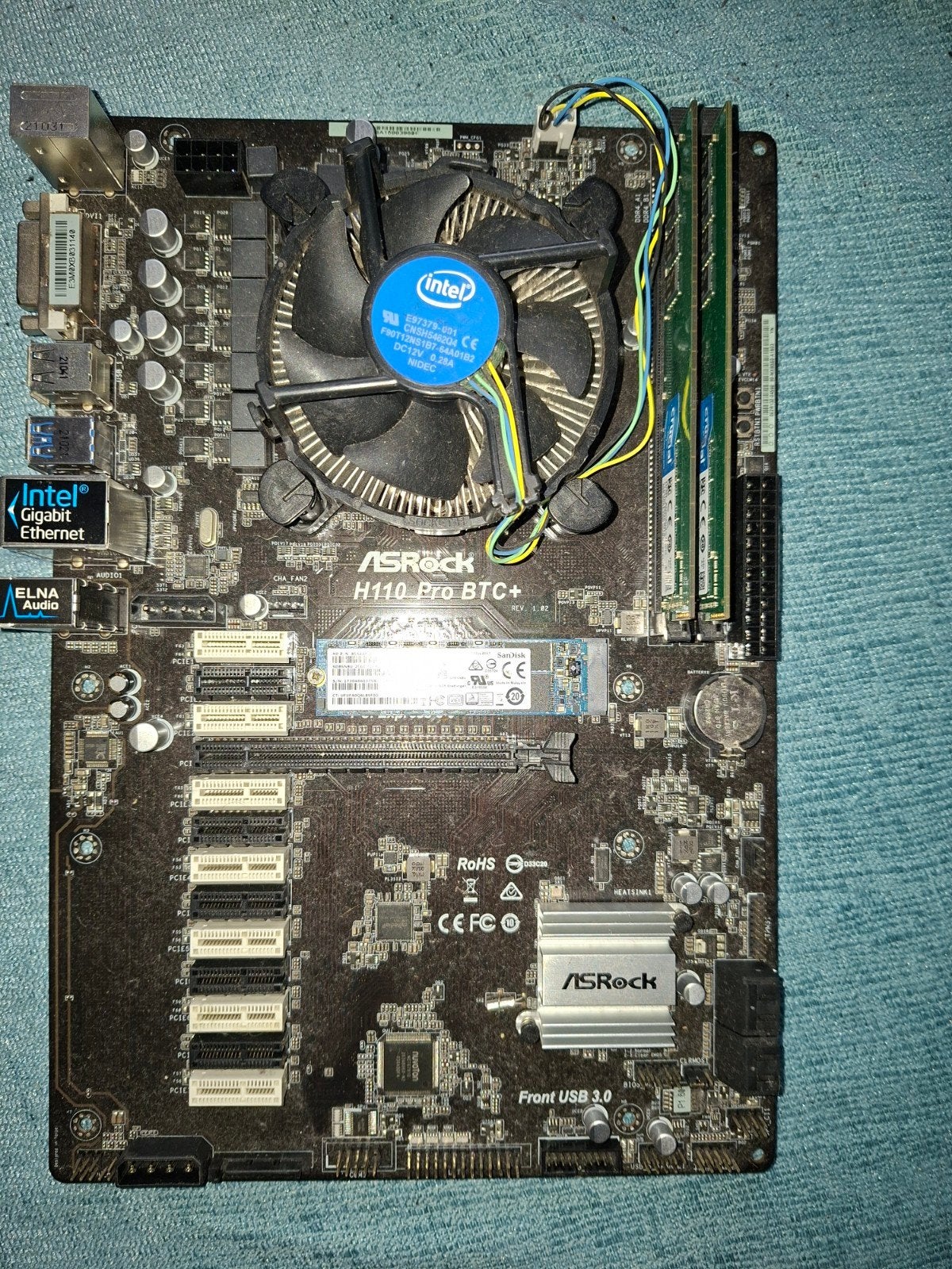 ASRock H81 Pro BTC Moederbord  i5 CPU, 8GB RAM, 256GB NVMe, Computers en Software, Ophalen of Verzenden