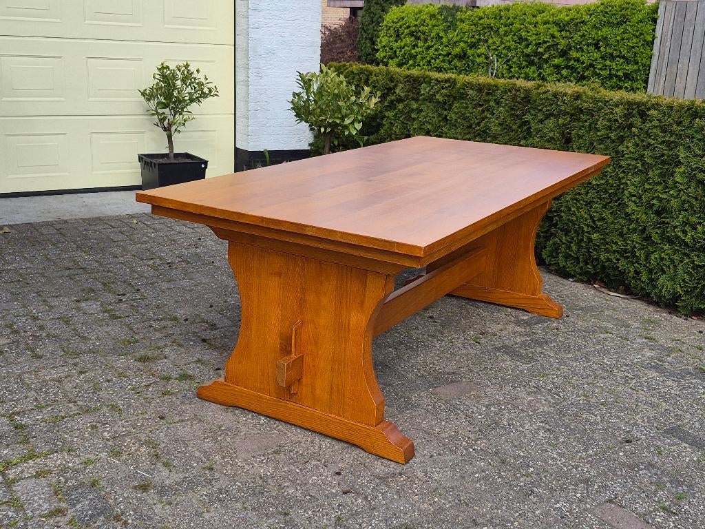 Massieve eikenhouten tafel, Huis en Inrichting, Tafels | Eettafels, Ophalen, Eikenhout, 50 tot 100 cm, Rechthoekig