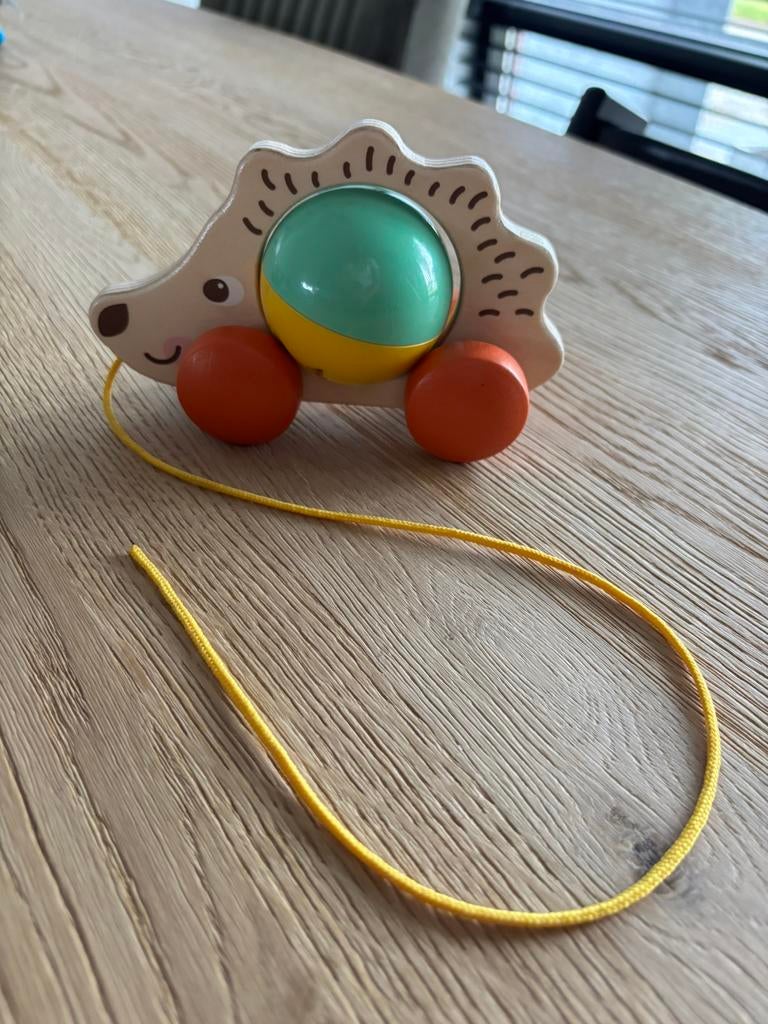 Egel met trektrouw, Kinderen en Baby's, Speelgoed | Houten speelgoed, Ophalen of Verzenden, Zo goed als nieuw
