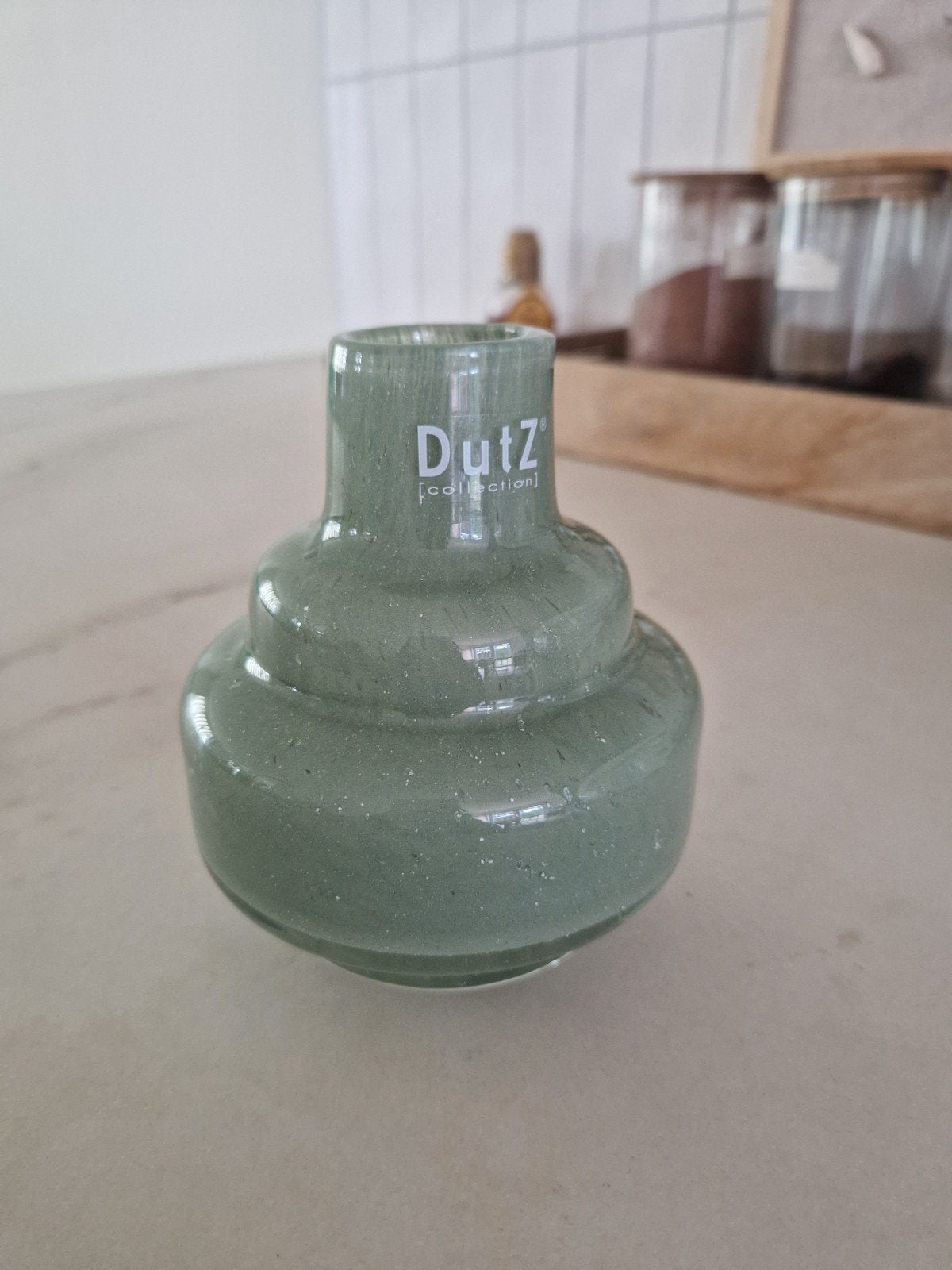 DutZ Collection vaas – lichtgroen glazen vaas – decoratief, Ophalen of Verzenden