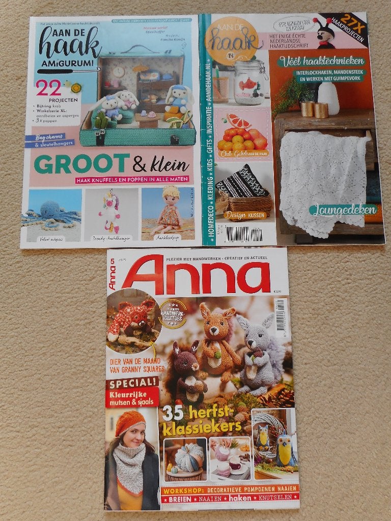3 haaktijdschriften samen € 10,00, Ophalen of Verzenden, Nieuw, Breien of Haken, Patroon of Boek