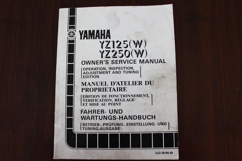 Yamaha YZ125 YZ250 W 1989 motorcycle owner's service manual, Motoren, Handleidingen en Instructieboekjes, Ophalen of Verzenden