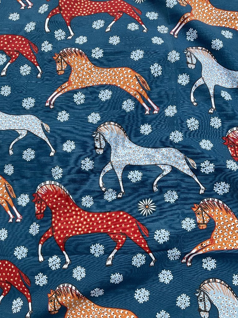 Zeldzaam! IKEA gordijnstof, Falar, Sven Nilsson 1824, zgan, Blauw, 120 cm of meer, Ophalen of Verzenden, Zo goed als nieuw