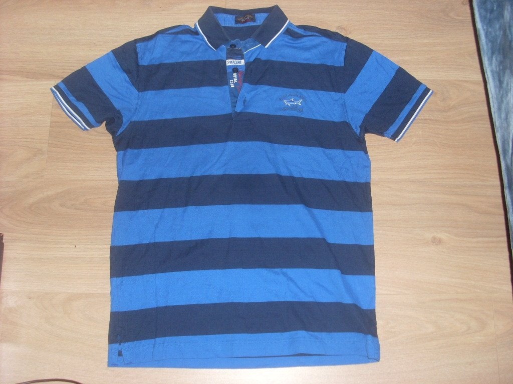 paul & shark polo M blauw zwart, Ophalen of Verzenden, Zo goed als nieuw, Blauw