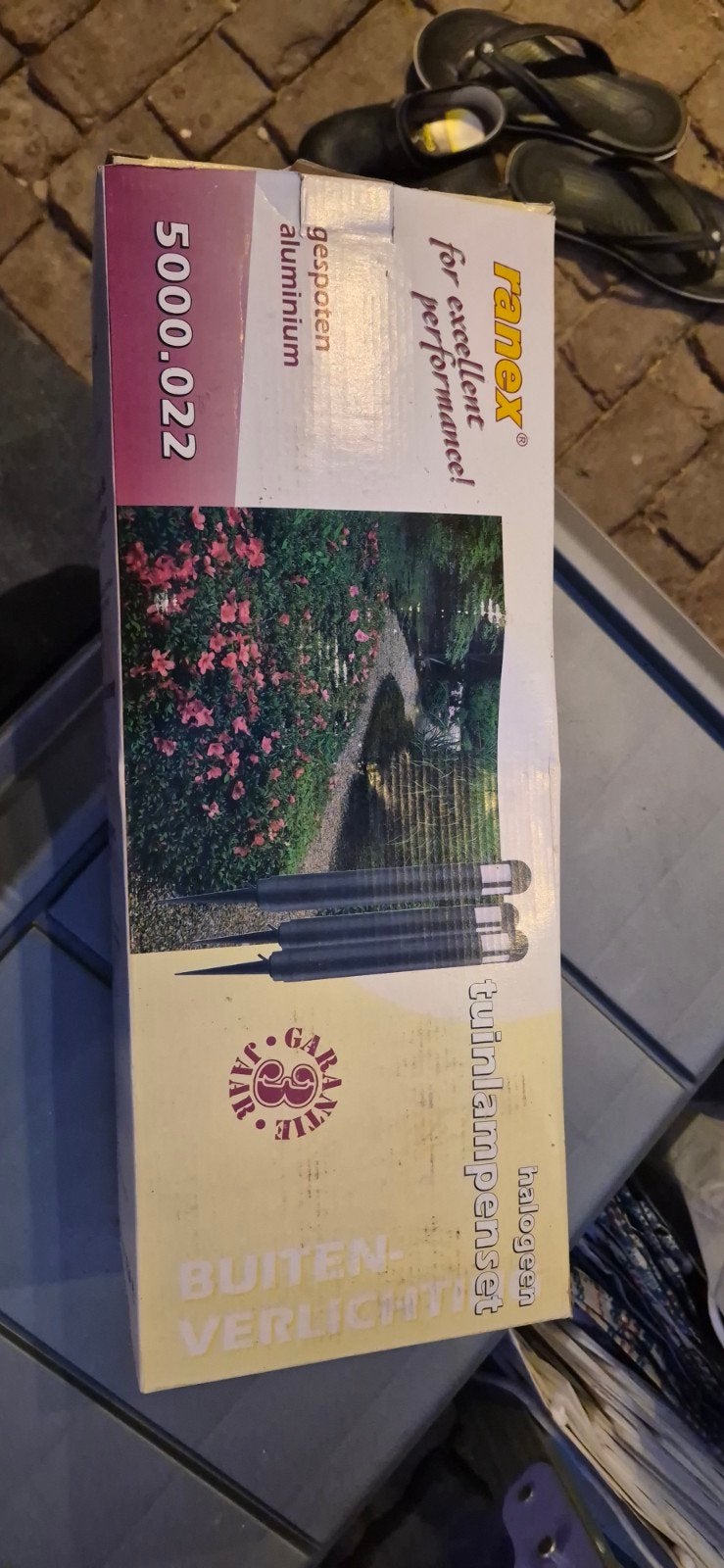 4 x Ranex Halogeen Tuinlampenset - 3 stuks, Aluminium, Minder dan 50 watt, Ophalen of Verzenden, Netvoeding, Vloerlamp