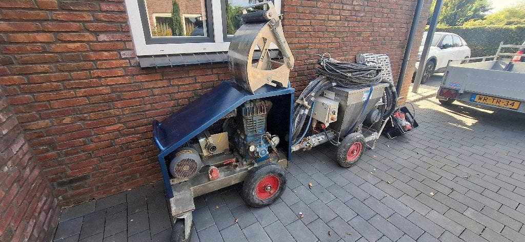 Spackspuit Machine Hama MC4V + Hama Quincy compressor, Doe-het-zelf en Verbouw, Ophalen, Zo goed als nieuw