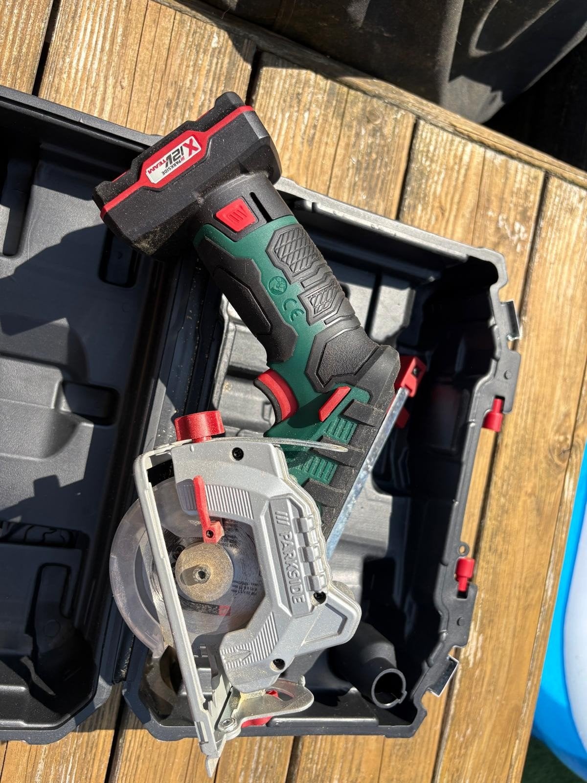 Parkside 12V Accu Cirkelzaag met Koffer, Doe-het-zelf en Verbouw, Gereedschap | Zaagmachines, Ophalen, Minder dan 30 mm, Gebruikt