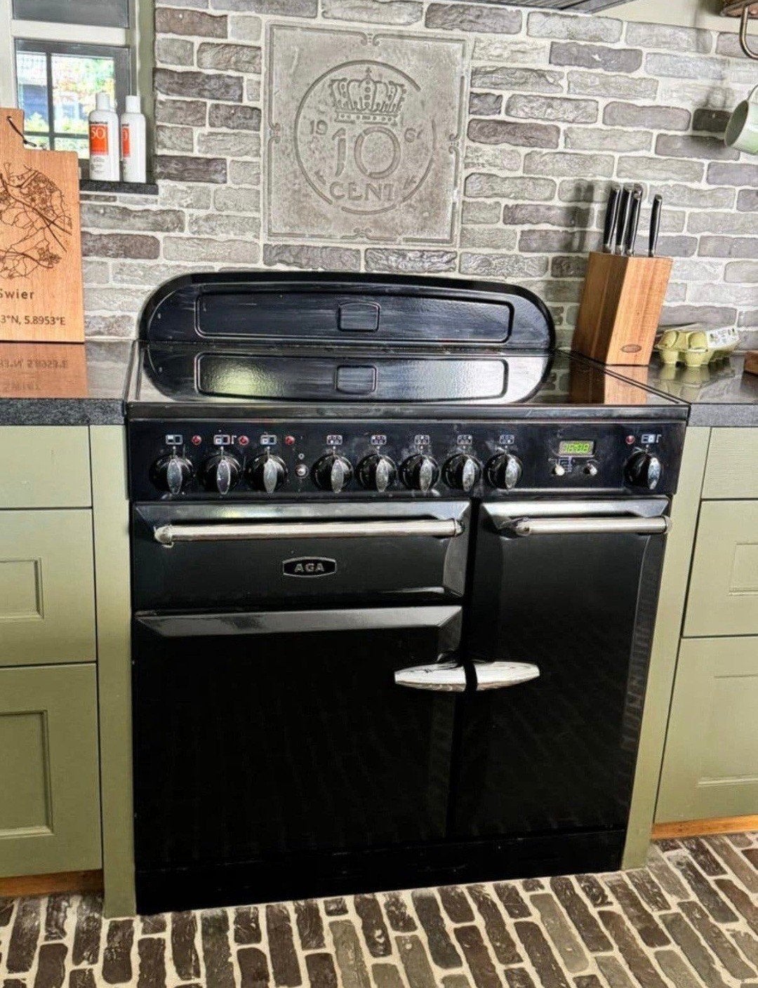Aga inductiefornuis + bijpassende afzuigkap., 60 cm of meer, Grill, Ophalen of Verzenden, Zo goed als nieuw