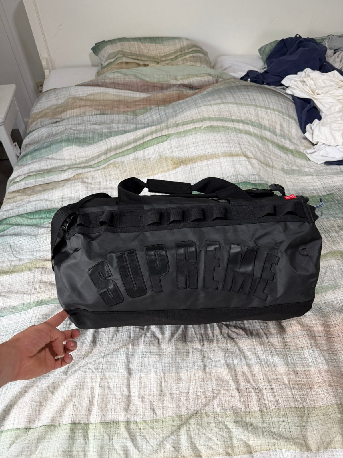 The north face x supreme duffel/backpack, Ophalen of Verzenden, Zo goed als nieuw, Rugzak