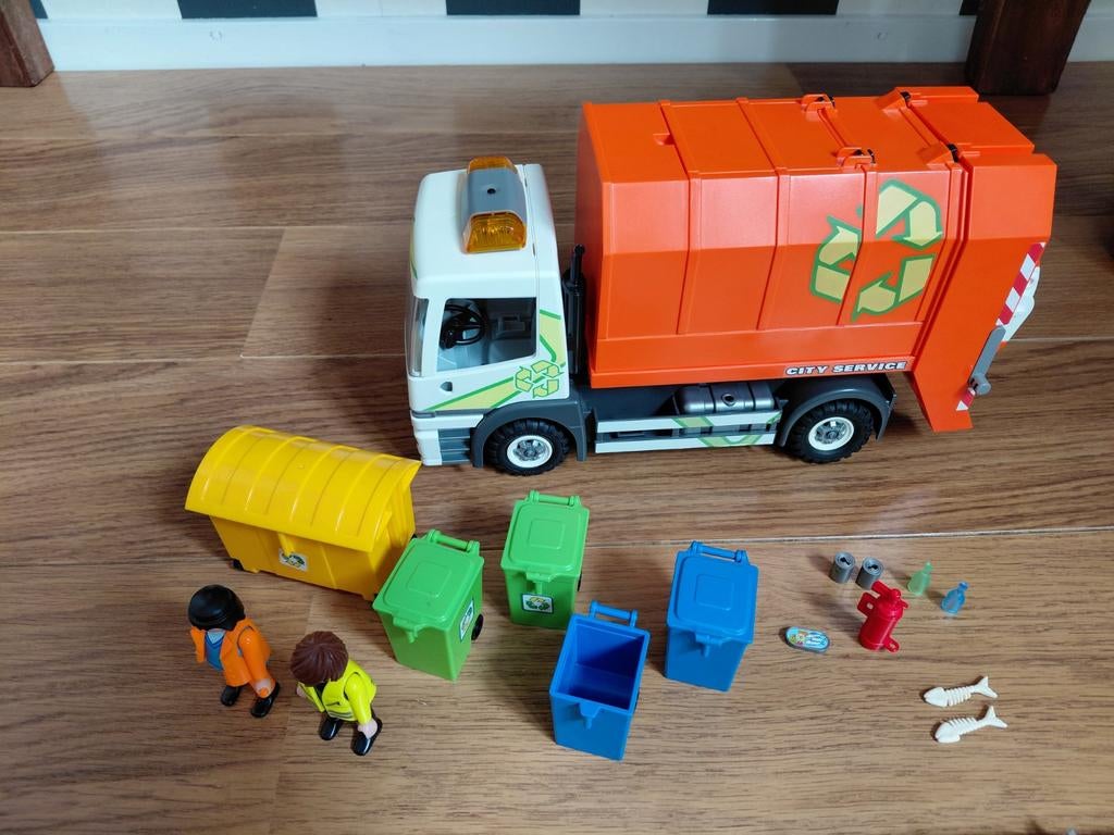 Playmobil Vuilniswagen met accessoires en figuren, Ophalen of Verzenden, Gebruikt, Complete set
