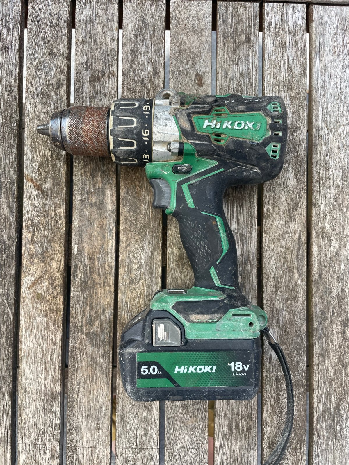 HiKOKI DS18DBL2 Accuboormachine 18V 5.0Ah - Gebruikt, Variabele snelheid, Ophalen of Verzenden, Boor- en Schroefmachine, Gebruikt