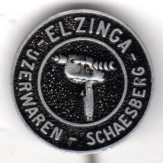 Speldje ELZINGA IJZERWAREN SCHAESBERG BOORMACHINE (A5), Ophalen of Verzenden, Gebruikt, Overige onderwerpen