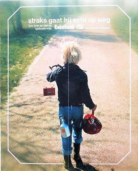 11 vintage advertenties reclames Rabobank bank 1973-82 rabo, Ophalen of Verzenden, Gebruikt, Overige typen