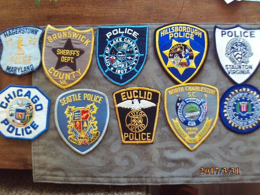 10 patches Amerika politie emblemen schouderembleem USA poli, Ophalen of Verzenden, Overige soorten, Amerika, Embleem of Badge