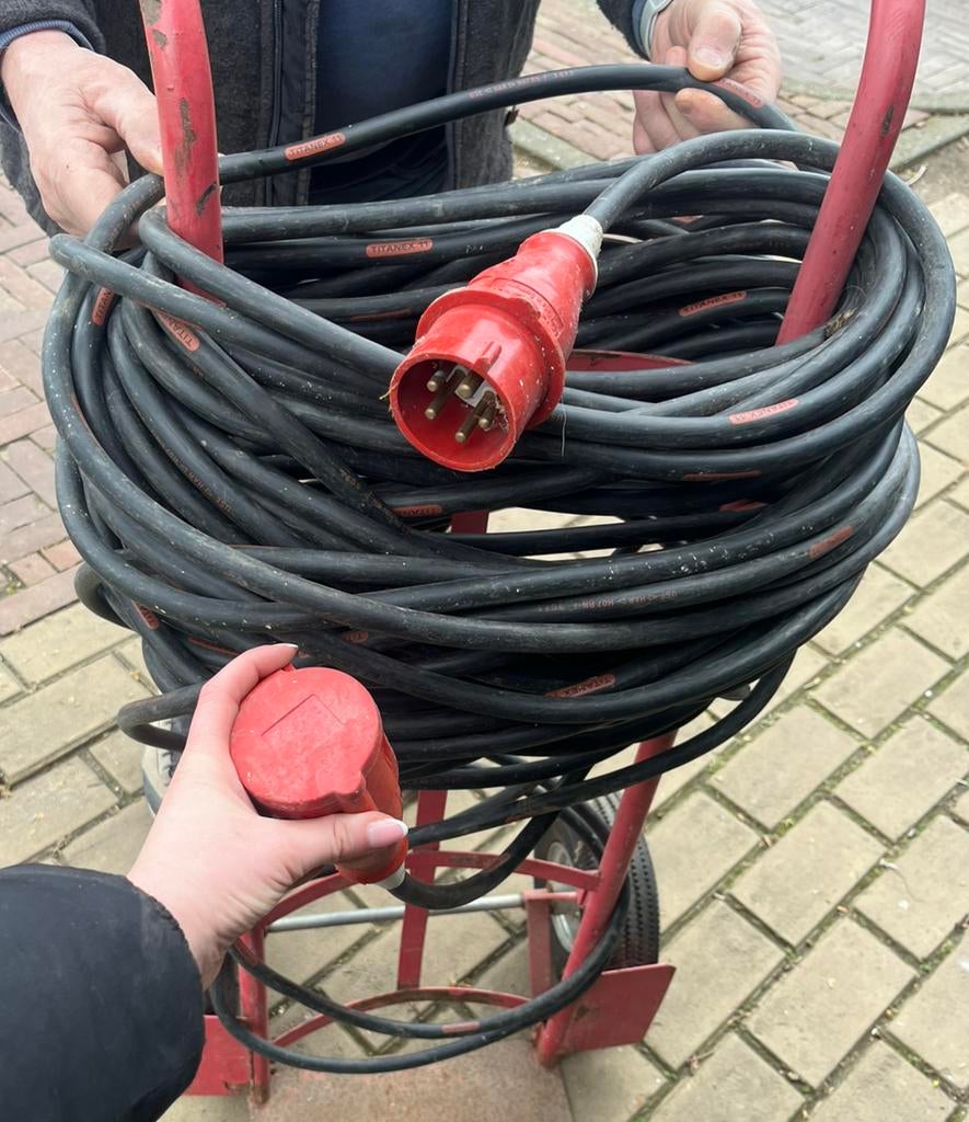 Krachtstroom kabel 65m H07RN-F 5G2,5 (16A CEE), Ophalen, Gebruikt, Kabel of Snoer